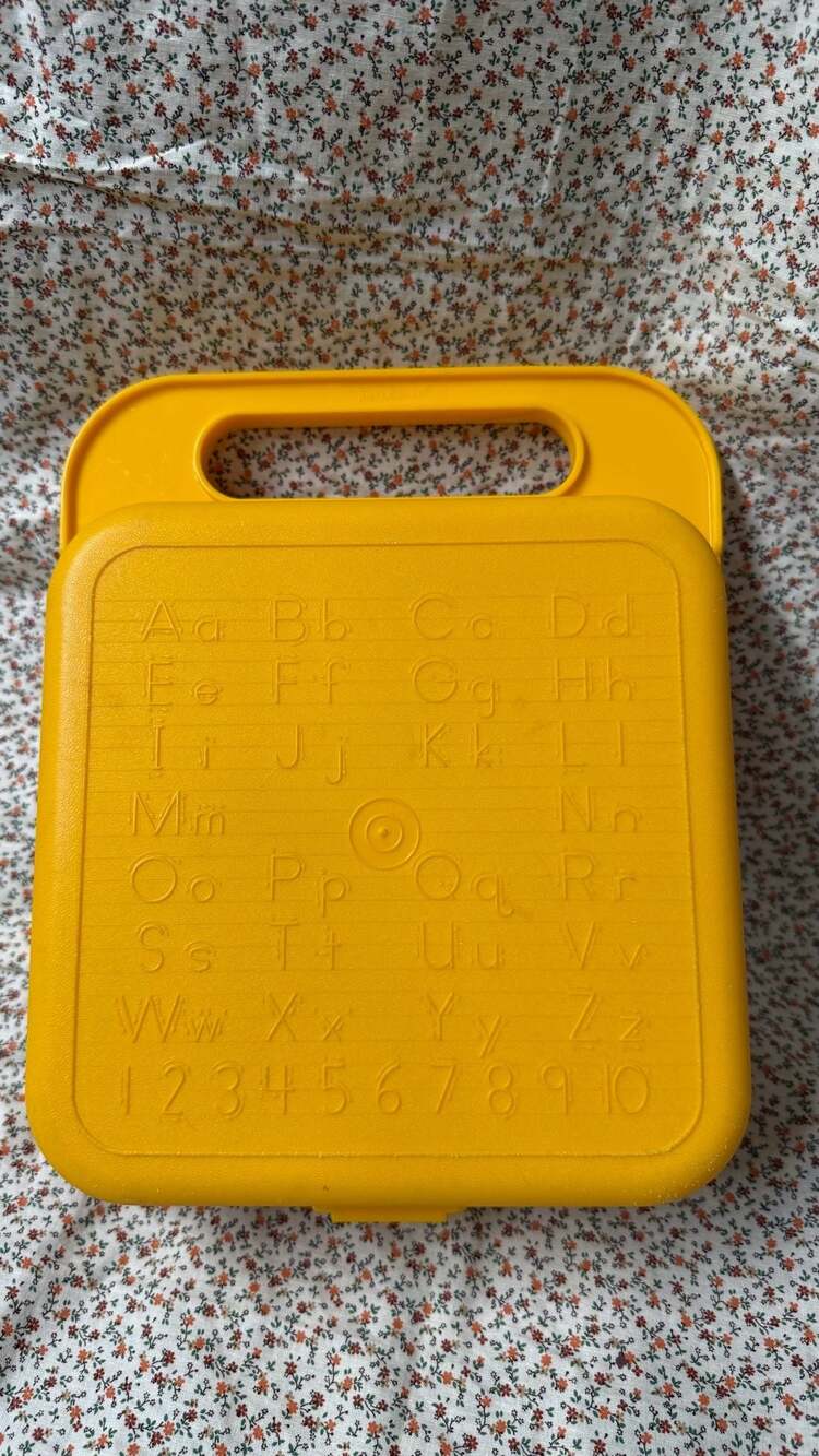 Tupperware Alphabet Vintage Yellow  Carrying Case